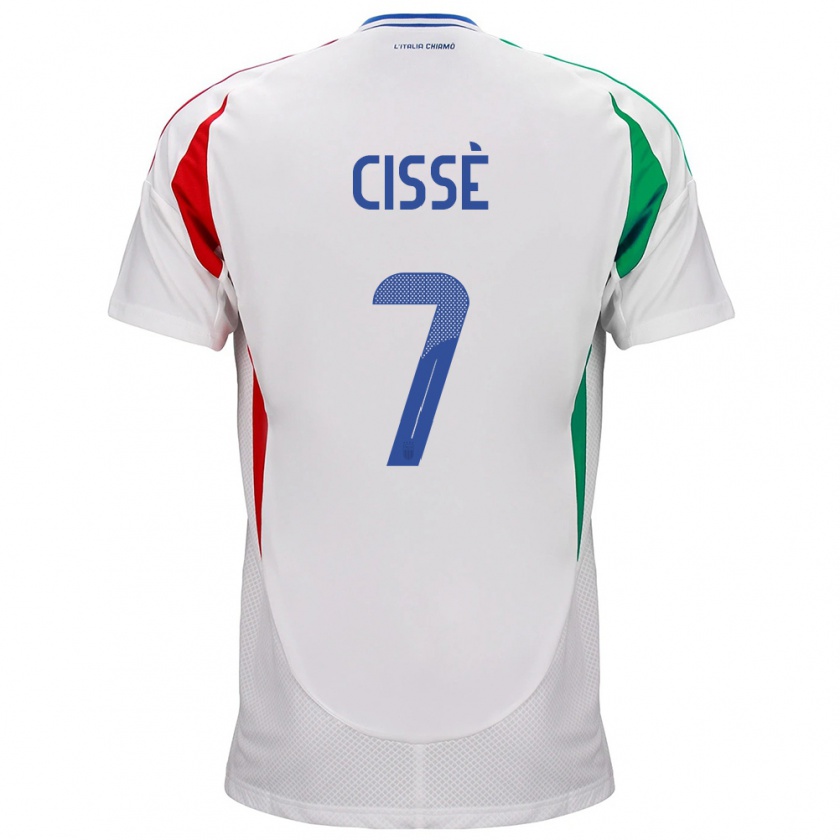 Kandiny Hombre Camiseta Italia Alphadjo Cissè #7 Blanco 2ª Equipación 24-26 La Camisa Chile