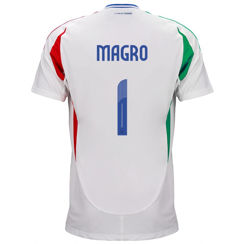 Kandiny Hombre Camiseta Italia Federico Magro #1 Blanco 2ª Equipación 24-26 La Camisa Chile