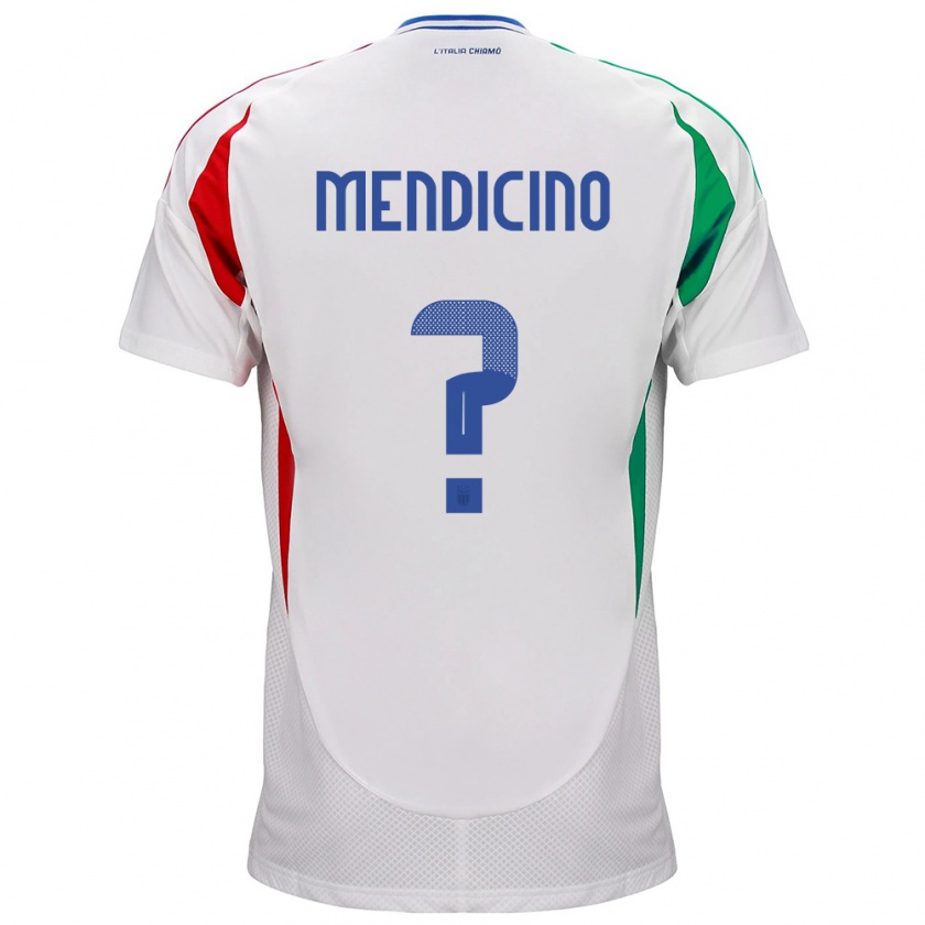 Kandiny Hombre Camiseta Italia Leonardo Mendicino #0 Blanco 2ª Equipación 24-26 La Camisa Chile