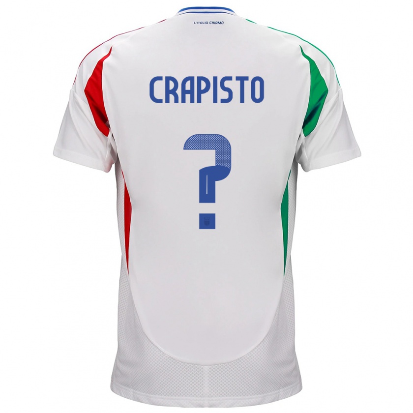 Kandiny Hombre Camiseta Italia Francesco Crapisto #0 Blanco 2ª Equipación 24-26 La Camisa Chile