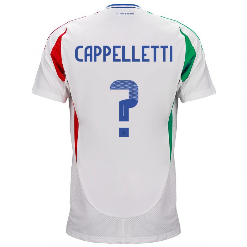 Kandiny Hombre Camiseta Italia Mattia Cappelletti #0 Blanco 2ª Equipación 24-26 La Camisa Chile