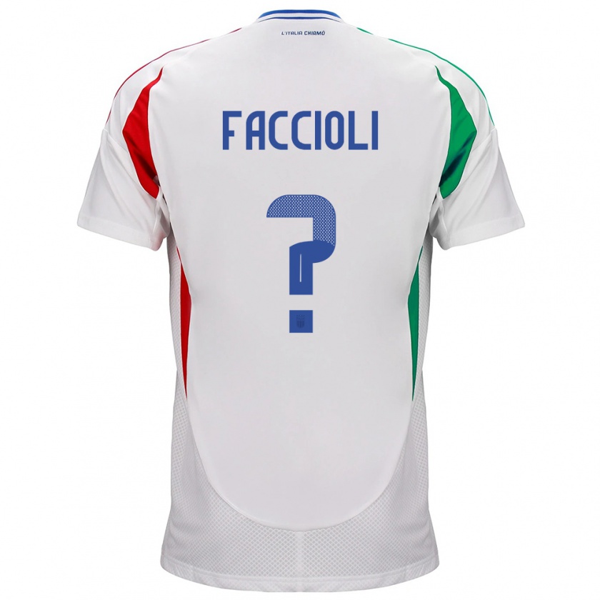 Kandiny Hombre Camiseta Italia Pietro Faccioli #0 Blanco 2ª Equipación 24-26 La Camisa Chile