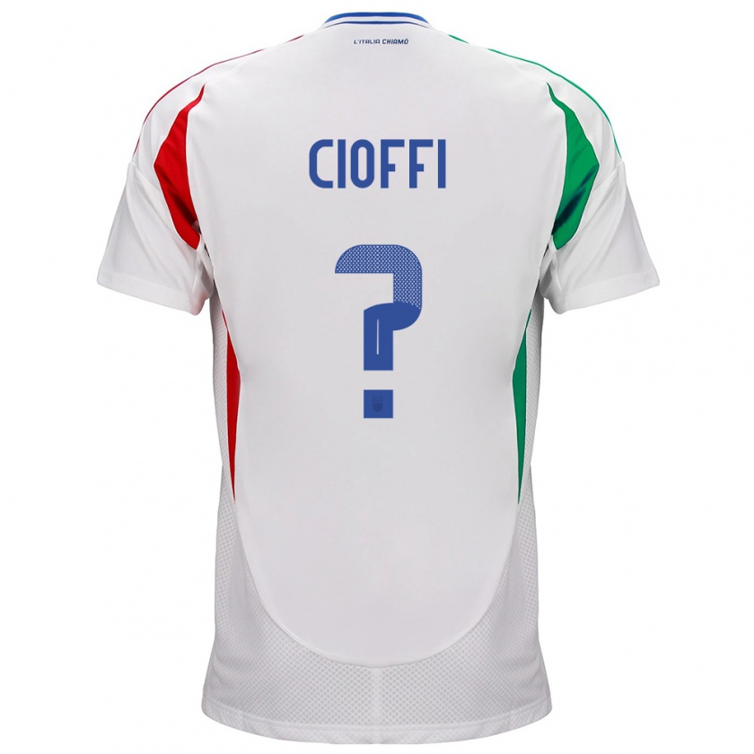 Kandiny Hombre Camiseta Italia Cristian Cioffi #0 Blanco 2ª Equipación 24-26 La Camisa Chile