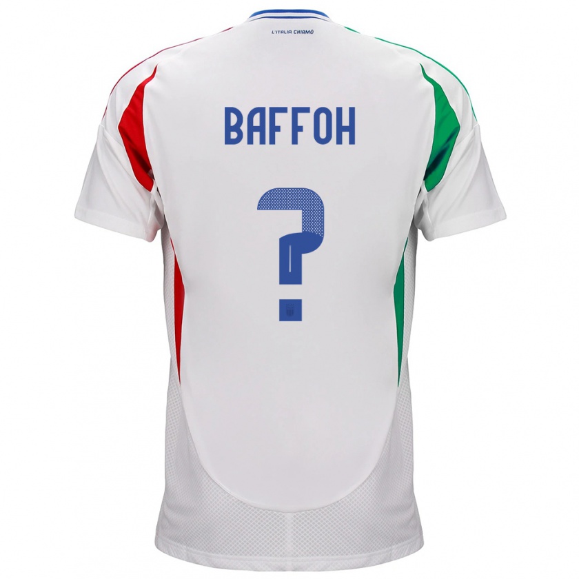 Kandiny Hombre Camiseta Italia Jeffrey Baffoh #0 Blanco 2ª Equipación 24-26 La Camisa Chile