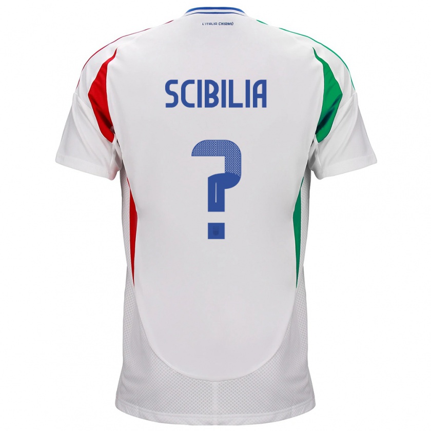 Kandiny Hombre Camiseta Italia Dylan Scibilia #0 Blanco 2ª Equipación 24-26 La Camisa Chile