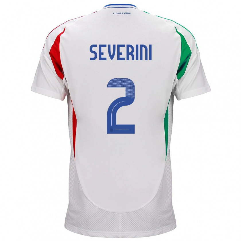 Kandiny Hombre Camiseta Italia Emma Severini #2 Blanco 2ª Equipación 24-26 La Camisa Chile