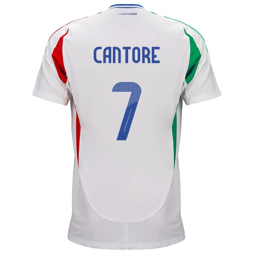 Kandiny Hombre Camiseta Italia Sofia Cantore #7 Blanco 2ª Equipación 24-26 La Camisa Chile