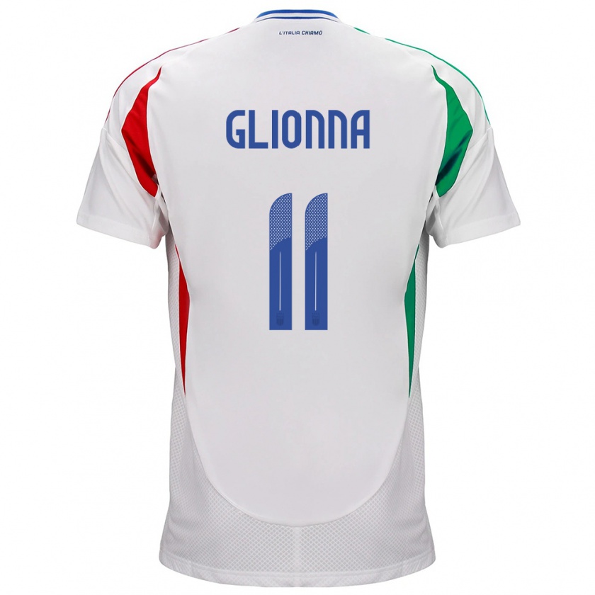 Kandiny Hombre Camiseta Italia Benedetta Glionna #11 Blanco 2ª Equipación 24-26 La Camisa Chile