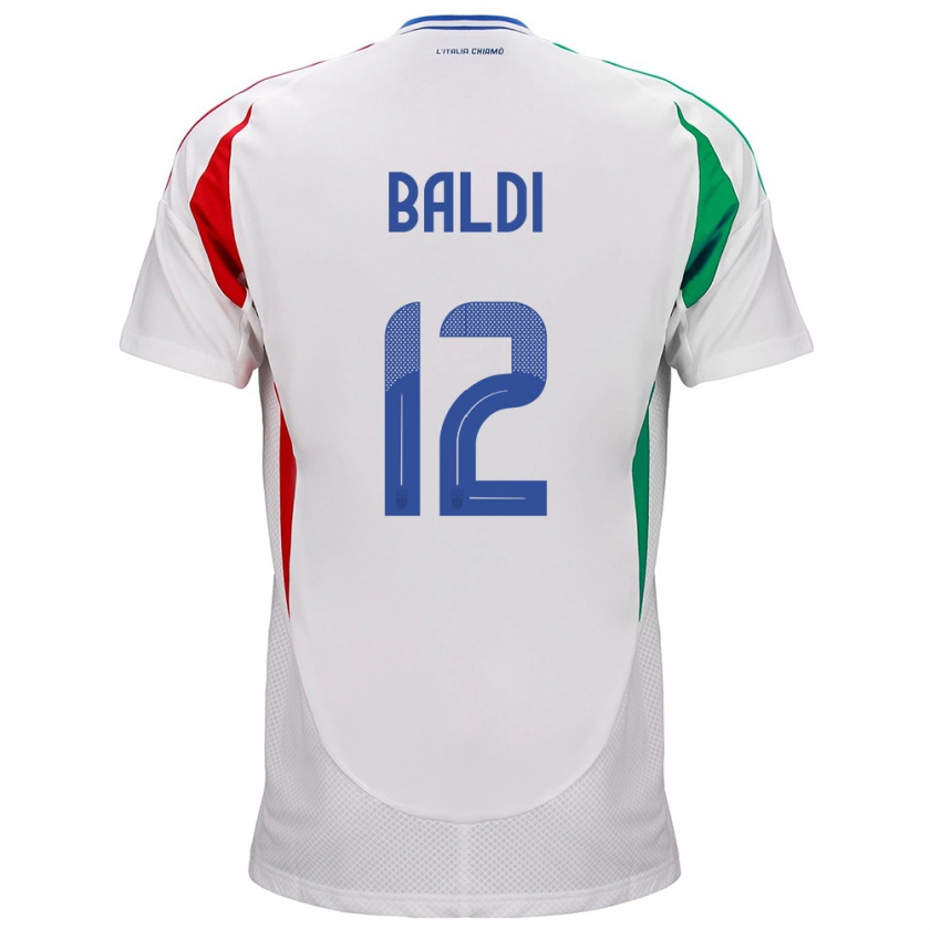 Kandiny Hombre Camiseta Italia Rachele Baldi #12 Blanco 2ª Equipación 24-26 La Camisa Chile