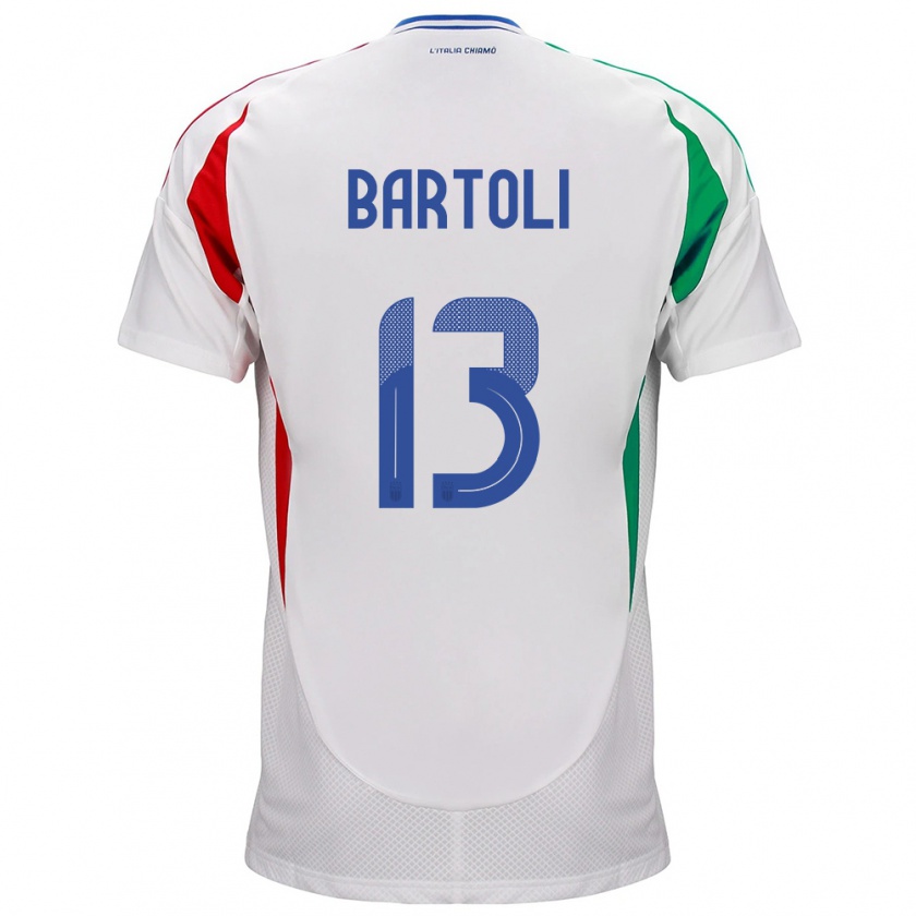 Kandiny Hombre Camiseta Italia Elisa Bartoli #13 Blanco 2ª Equipación 24-26 La Camisa Chile