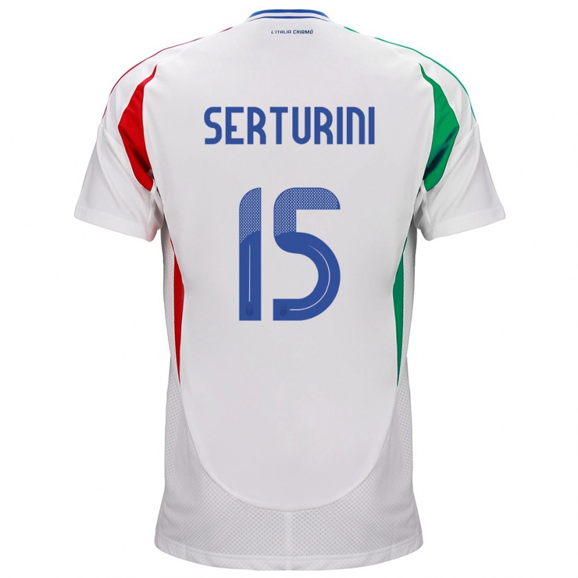 Kandiny Hombre Camiseta Italia Annamaria Serturini #15 Blanco 2ª Equipación 24-26 La Camisa Chile