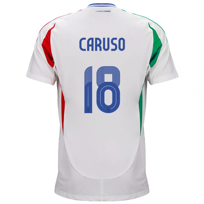 Kandiny Hombre Camiseta Italia Arianna Caruso #18 Blanco 2ª Equipación 24-26 La Camisa Chile