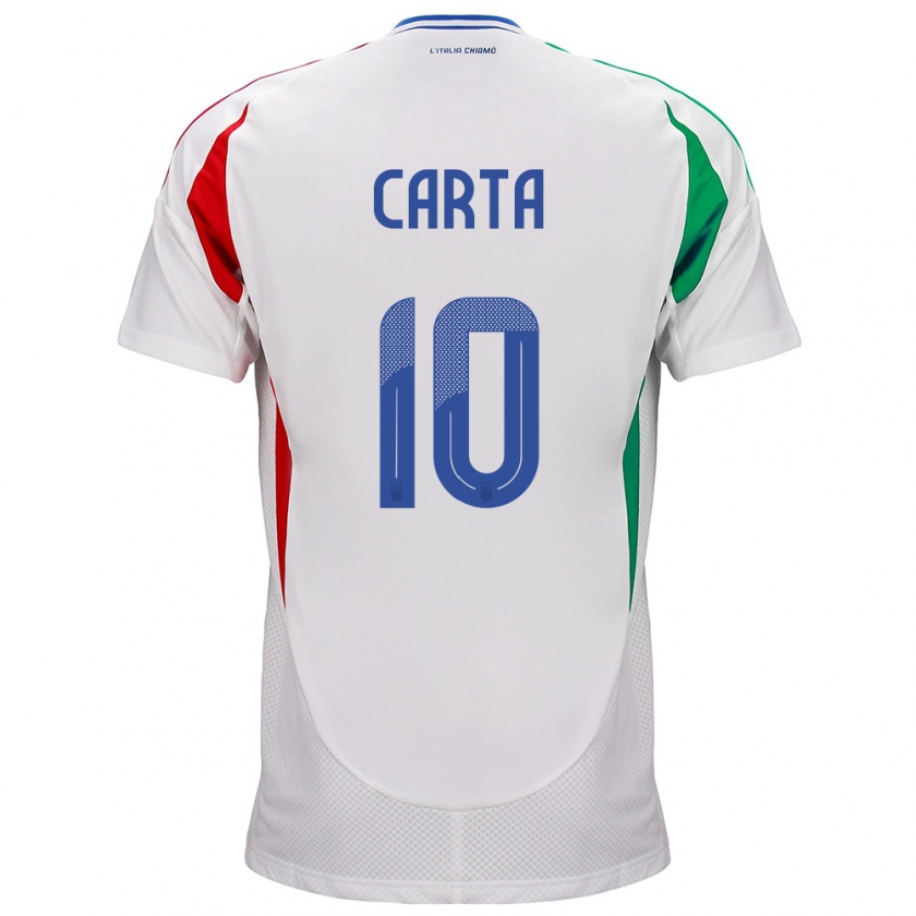 Kandiny Hombre Camiseta Italia Antonella Carta #10 Blanco 2ª Equipación 24-26 La Camisa Chile