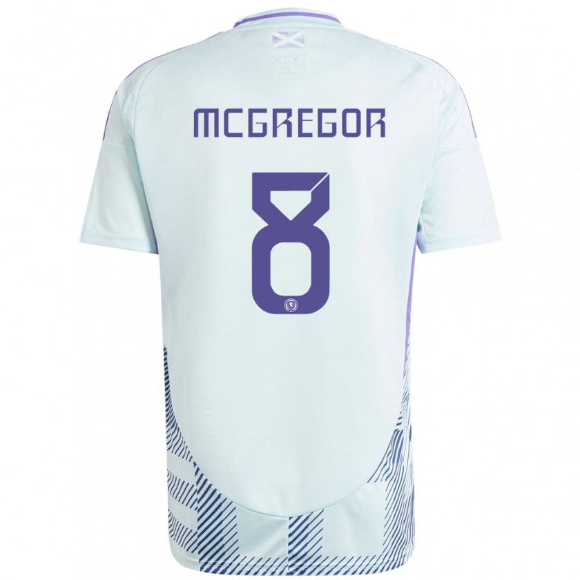 Kandiny Hombre Camiseta Escocia Callum Mcgregor #8 Azul Menta Claro 2ª Equipación 24-26 La Camisa Chile