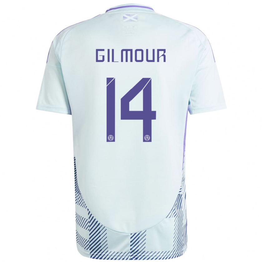 Kandiny Hombre Camiseta Escocia Billy Gilmour #14 Azul Menta Claro 2ª Equipación 24-26 La Camisa Chile