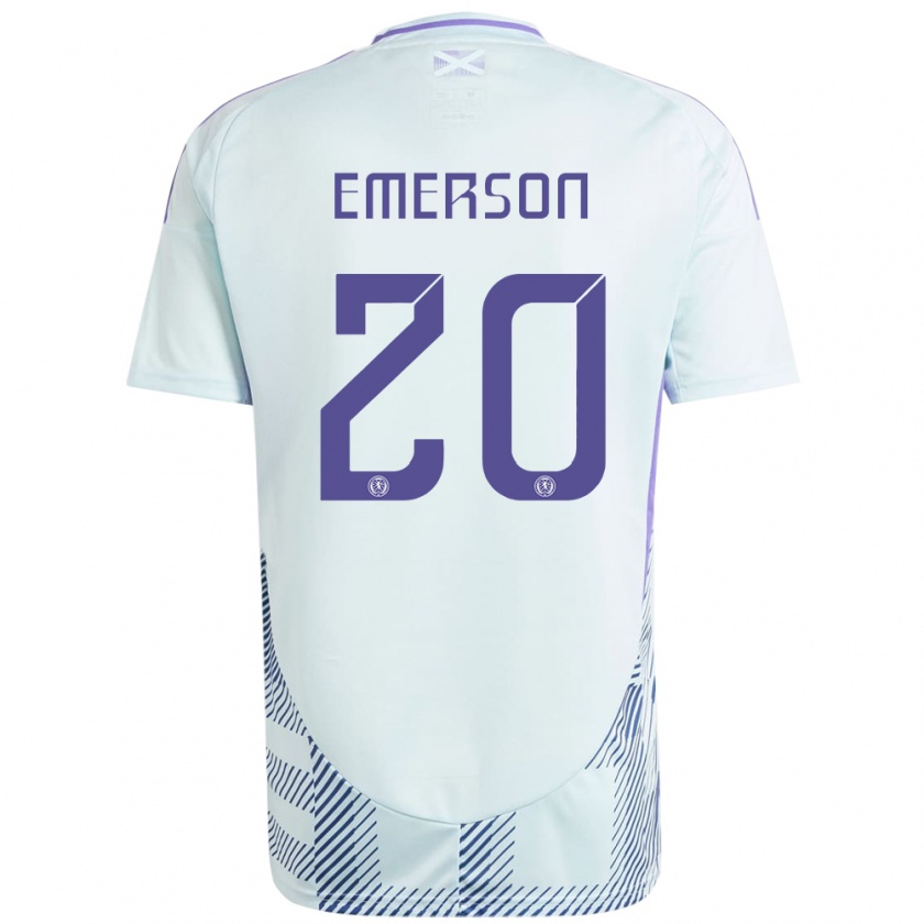 Kandiny Hombre Camiseta Escocia Johnny Emerson #20 Azul Menta Claro 2ª Equipación 24-26 La Camisa Chile