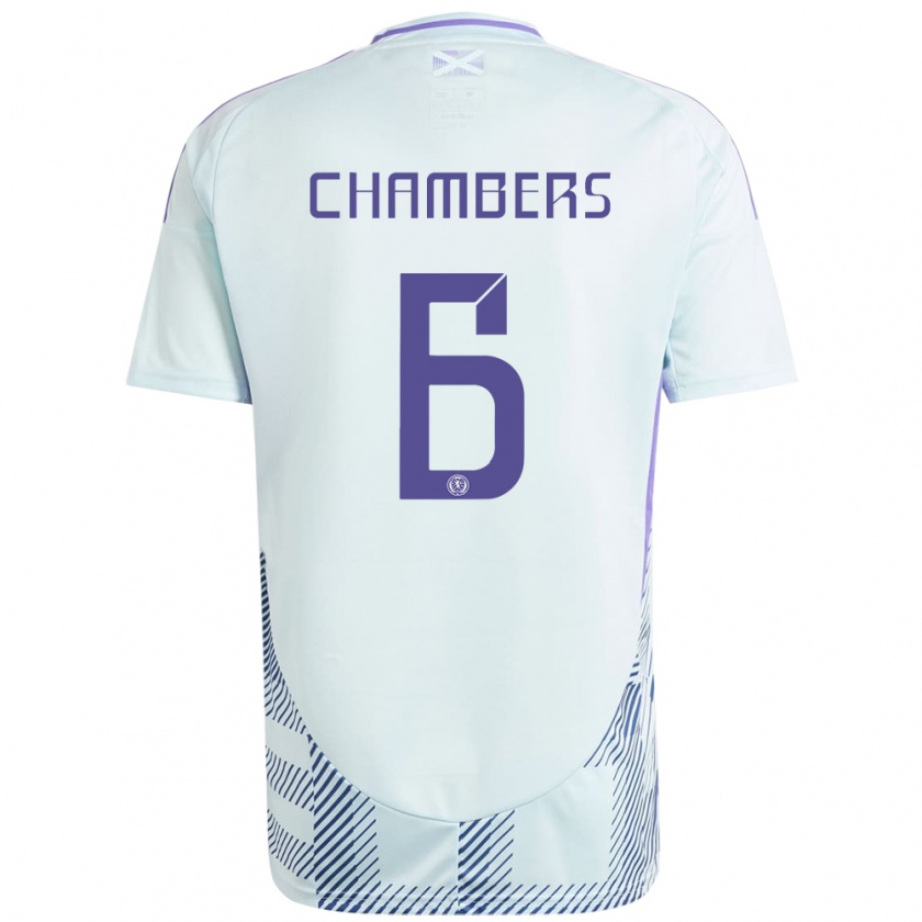 Kandiny Hombre Camiseta Escocia Sam Chambers #6 Azul Menta Claro 2ª Equipación 24-26 La Camisa Chile