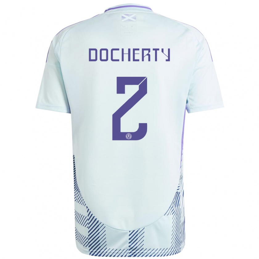 Kandiny Hombre Camiseta Escocia Nicola Docherty #2 Azul Menta Claro 2ª Equipación 24-26 La Camisa Chile