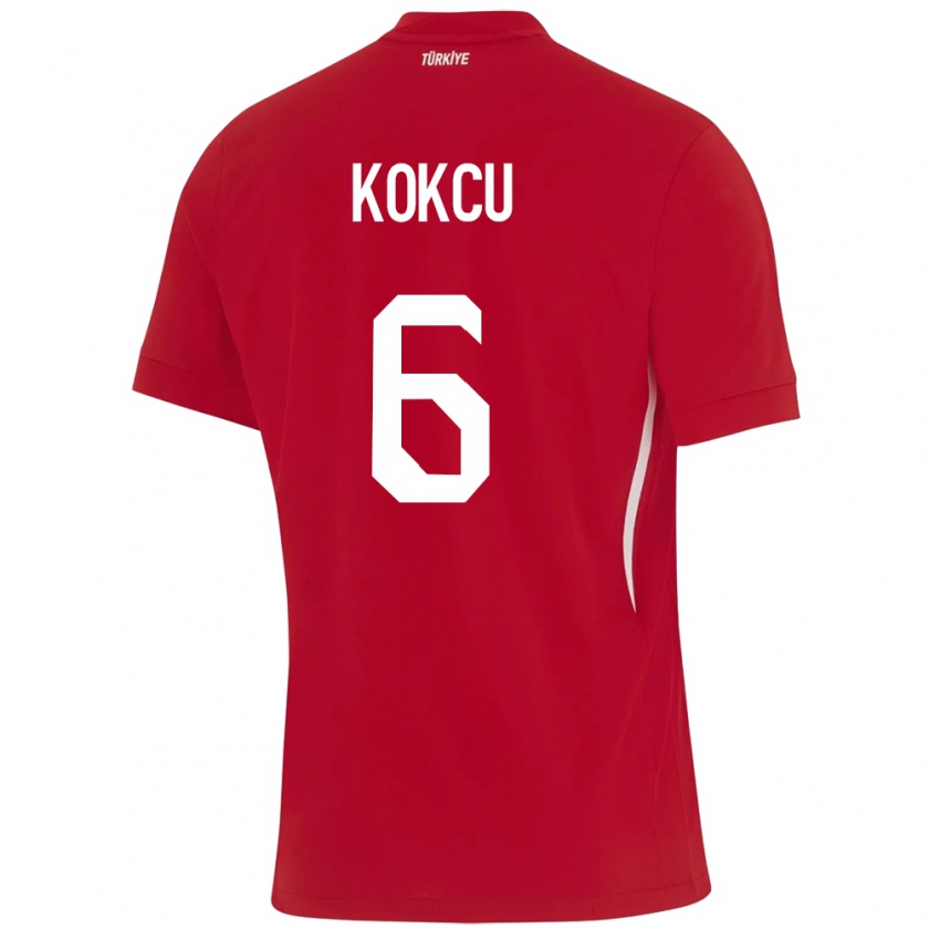 Kandiny Hombre Camiseta Turquía Orkun Kökçü #6 Rojo 2ª Equipación 24-26 La Camisa Chile