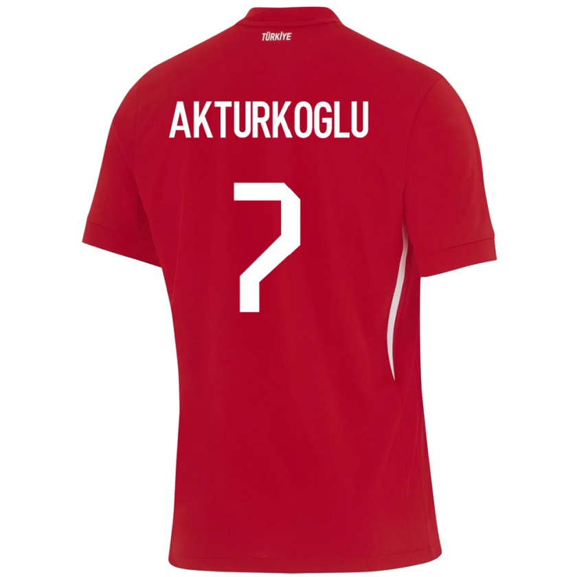 Kandiny Hombre Camiseta Turquía Kerem Aktürkoğlu #7 Rojo 2ª Equipación 24-26 La Camisa Chile