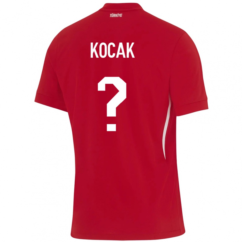 Kandiny Hombre Camiseta Turquía Furkan Koçak #0 Rojo 2ª Equipación 24-26 La Camisa Chile