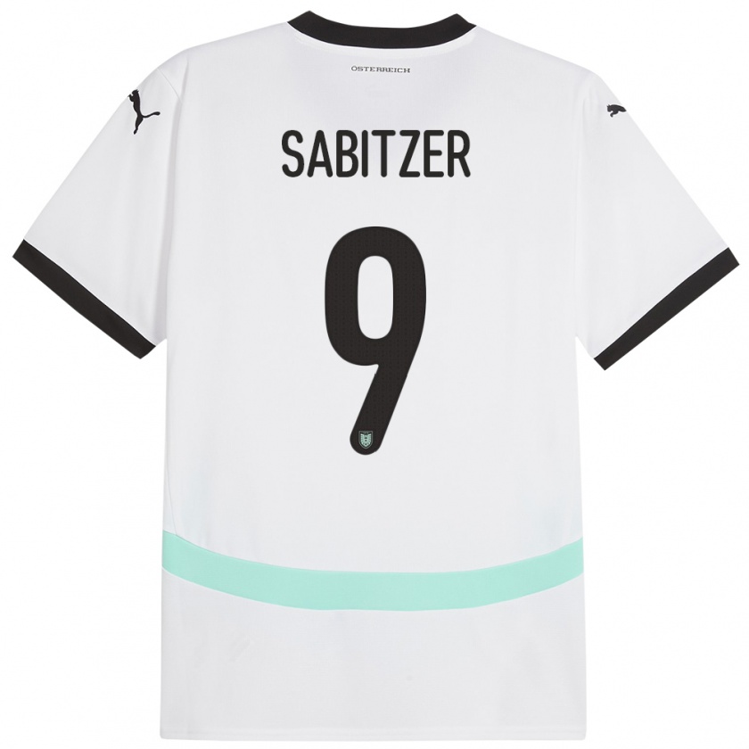 Kandiny Hombre Camiseta Austria Marcel Sabitzer #9 Blanco 2ª Equipación 24-26 La Camisa Chile