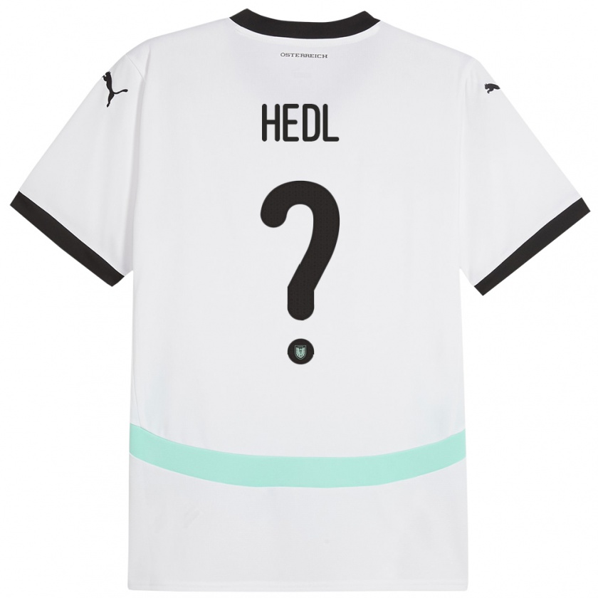 Kandiny Hombre Camiseta Austria Philip Hedl #0 Blanco 2ª Equipación 24-26 La Camisa Chile