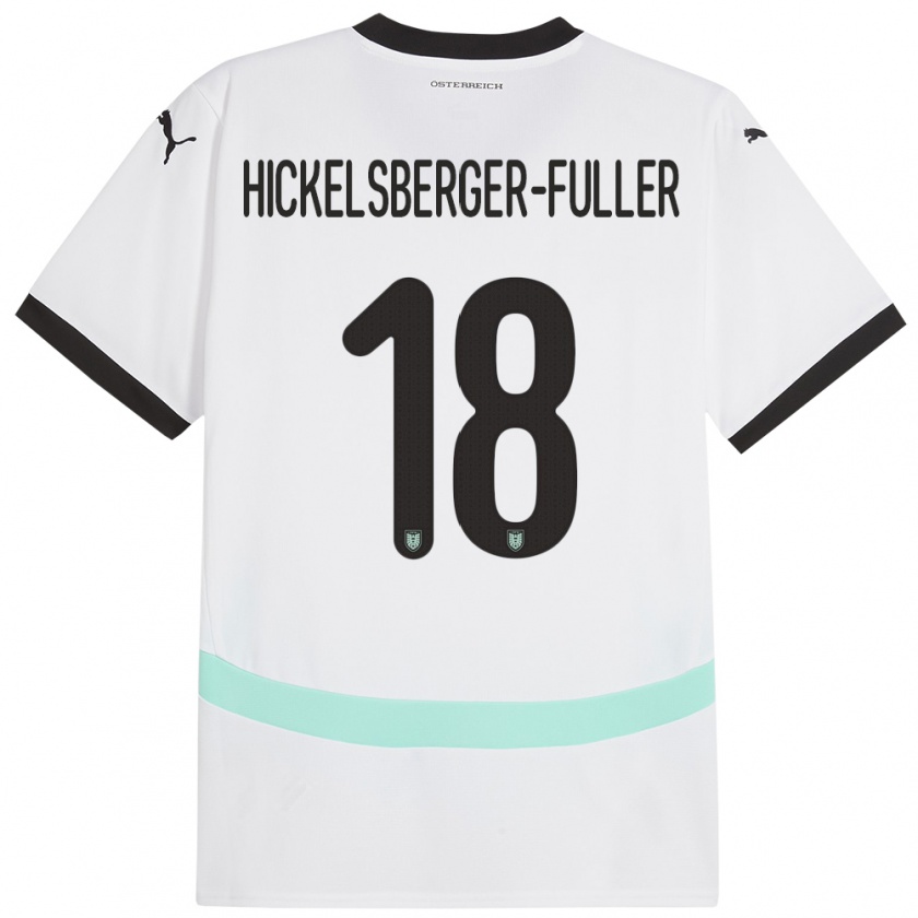 Kandiny Hombre Camiseta Austria Julia Hickelsberger-Füller #18 Blanco 2ª Equipación 24-26 La Camisa Chile