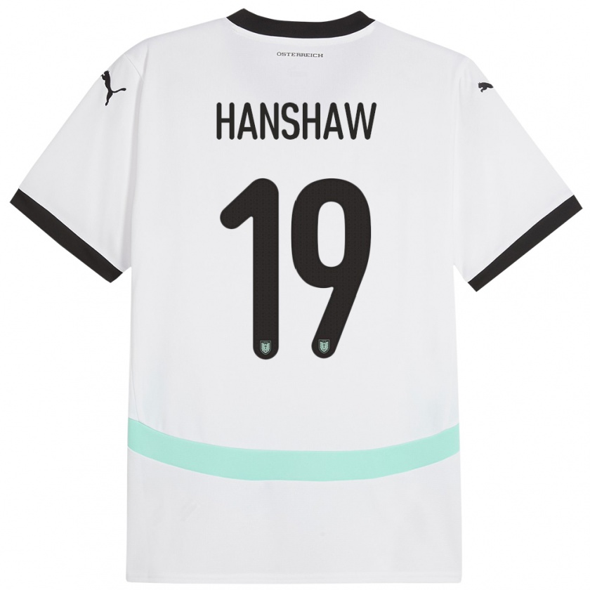 Kandiny Hombre Camiseta Austria Verena Hanshaw #19 Blanco 2ª Equipación 24-26 La Camisa Chile