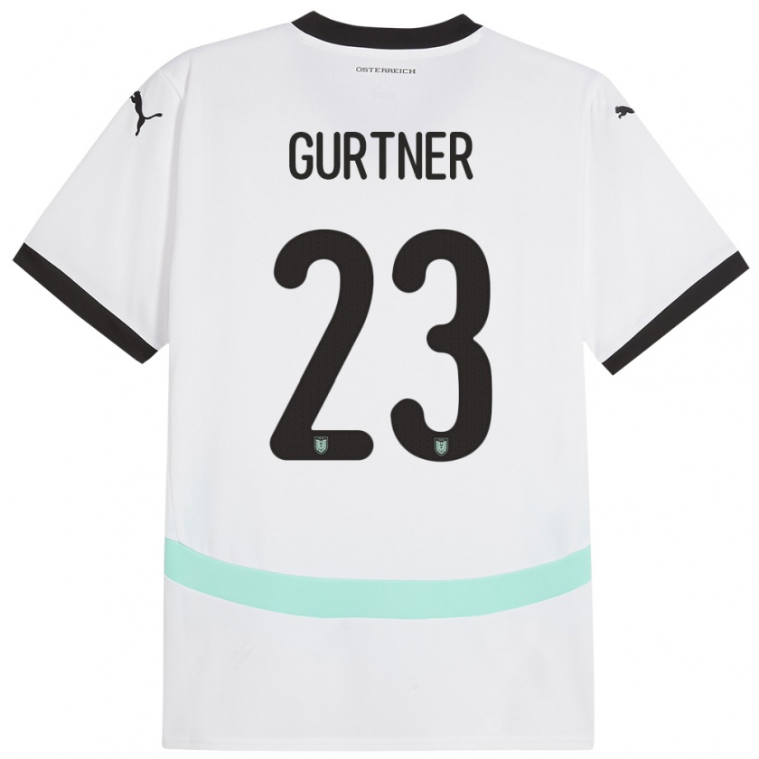 Kandiny Hombre Camiseta Austria Andrea Gurtner #23 Blanco 2ª Equipación 24-26 La Camisa Chile