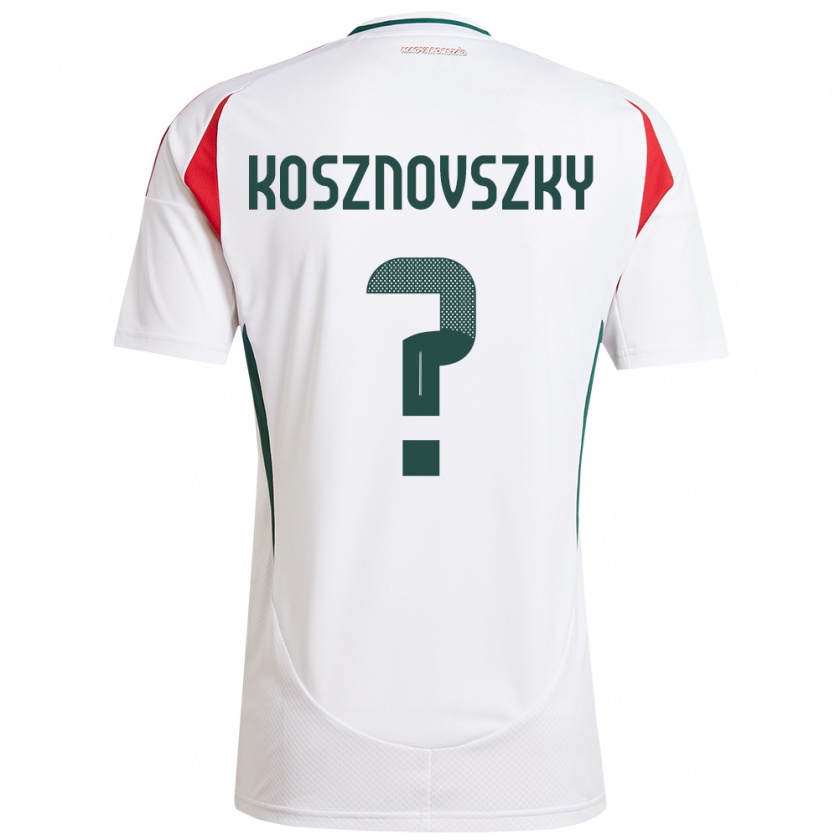 Kandiny Hombre Camiseta Hungría Márk Kosznovszky #0 Blanco 2ª Equipación 24-26 La Camisa Chile