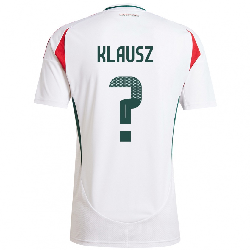 Kandiny Hombre Camiseta Hungría Milán Klausz #0 Blanco 2ª Equipación 24-26 La Camisa Chile