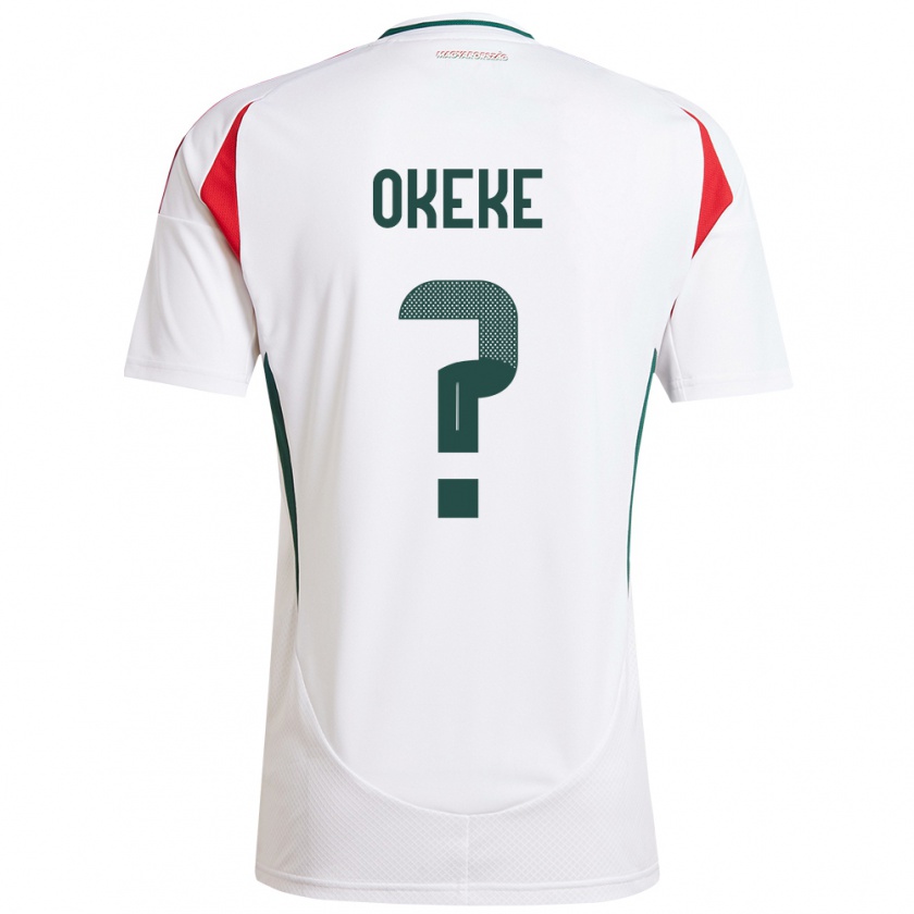 Kandiny Hombre Camiseta Hungría Michael Okeke #0 Blanco 2ª Equipación 24-26 La Camisa Chile