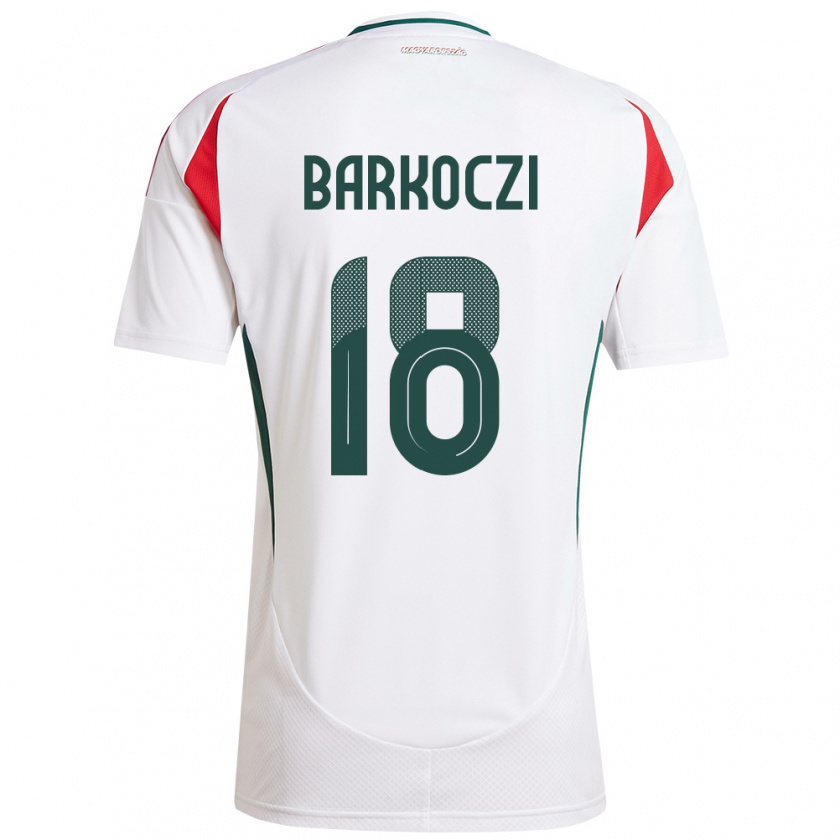 Kandiny Hombre Camiseta Hungría Barnabás Barkóczi #18 Blanco 2ª Equipación 24-26 La Camisa Chile