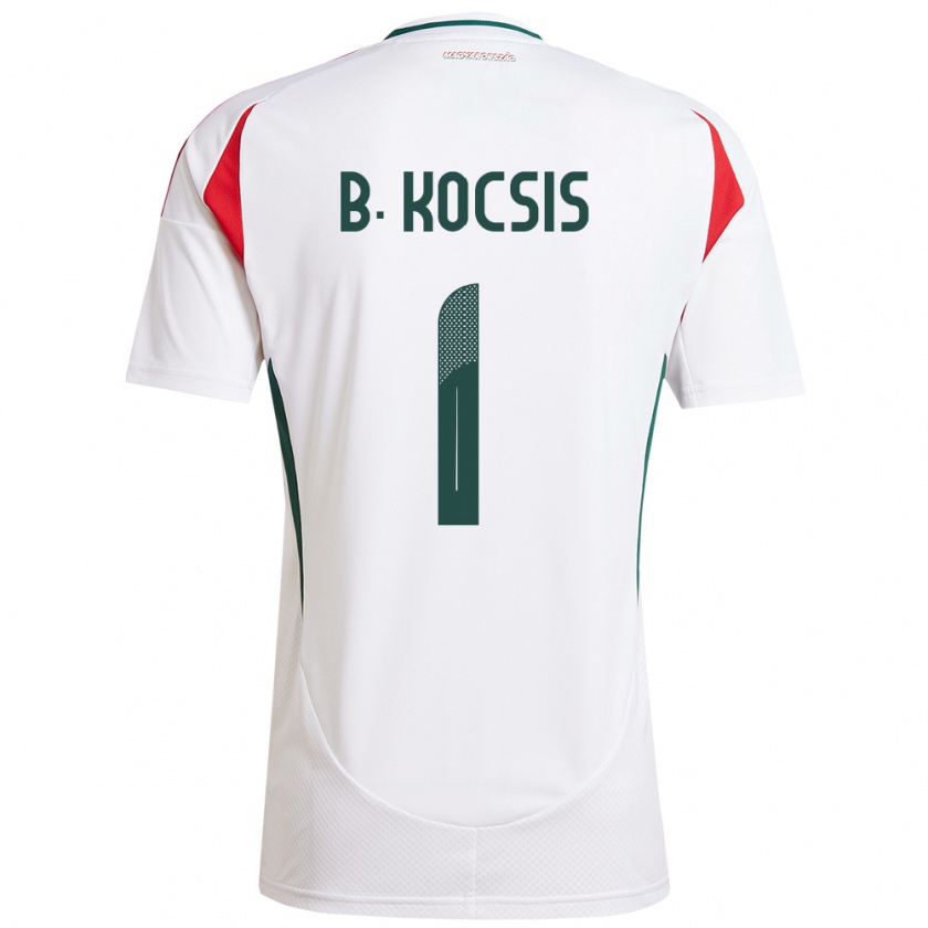 Kandiny Hombre Camiseta Hungría Botond Kocsis #1 Blanco 2ª Equipación 24-26 La Camisa Chile