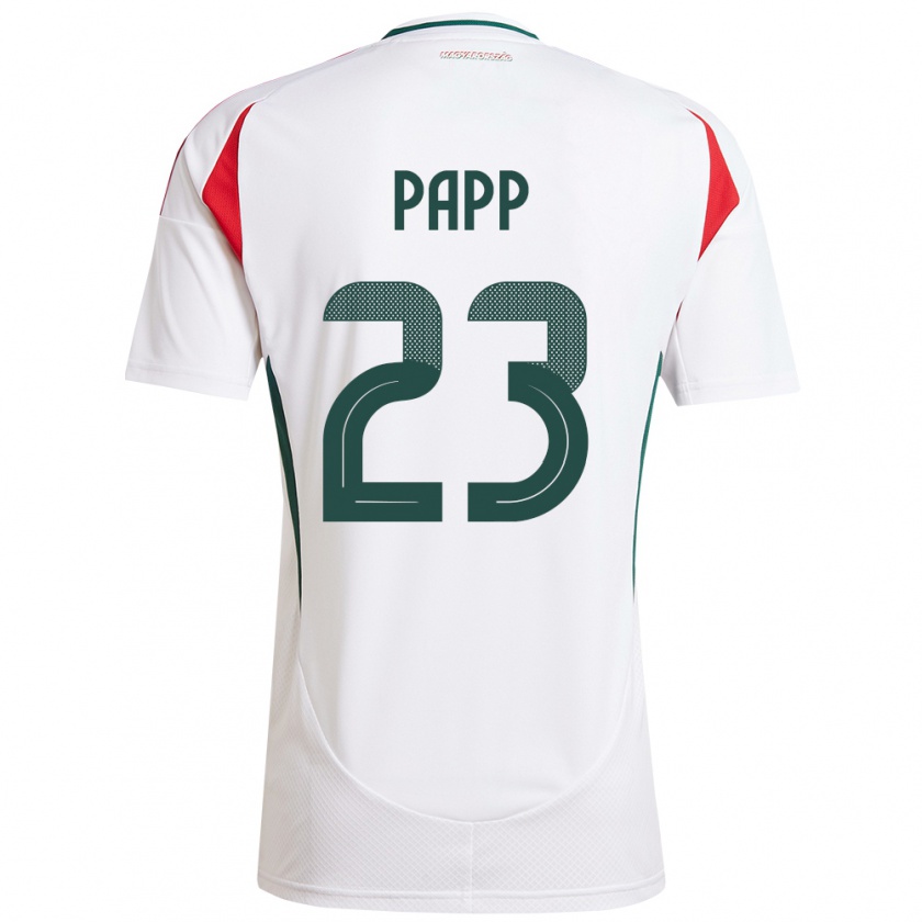 Kandiny Hombre Camiseta Hungría Luca Papp #23 Blanco 2ª Equipación 24-26 La Camisa Chile