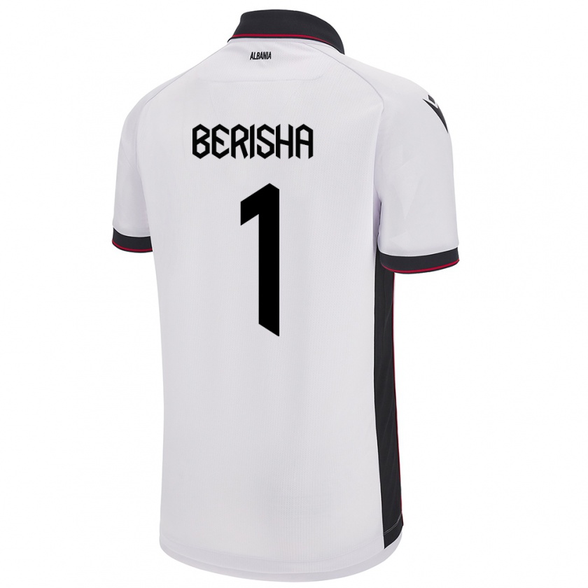 Kandiny Hombre Camiseta Albania Etrit Berisha #1 Blanco 2ª Equipación 24-26 La Camisa Chile