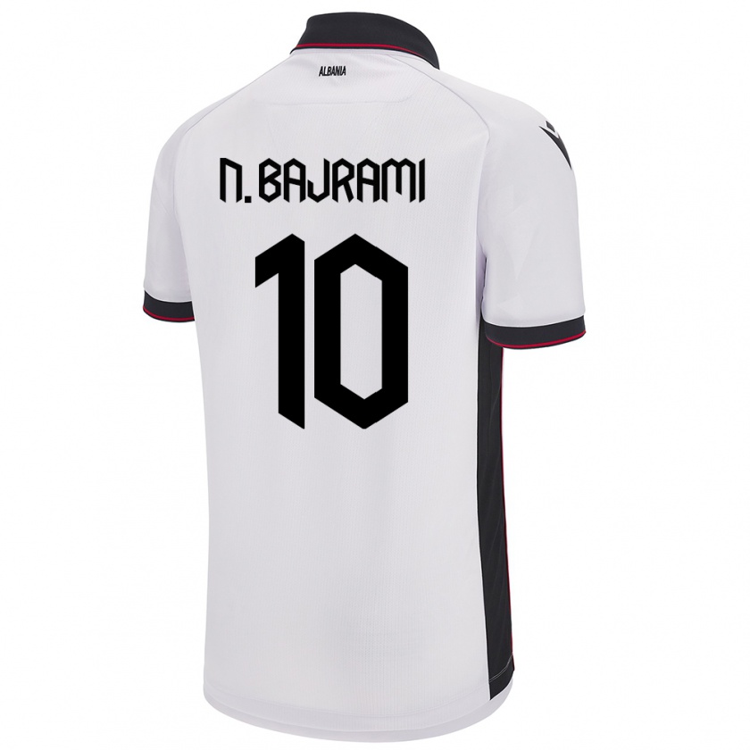 Kandiny Hombre Camiseta Albania Nedim Bajrami #10 Blanco 2ª Equipación 24-26 La Camisa Chile