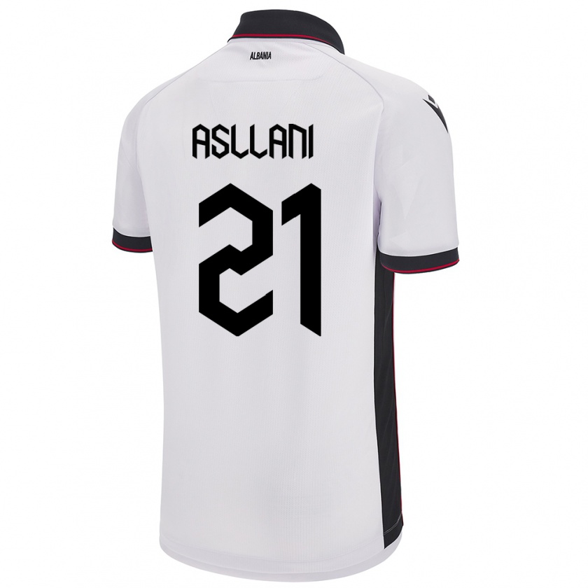 Kandiny Hombre Camiseta Albania Kristjan Asllani #21 Blanco 2ª Equipación 24-26 La Camisa Chile