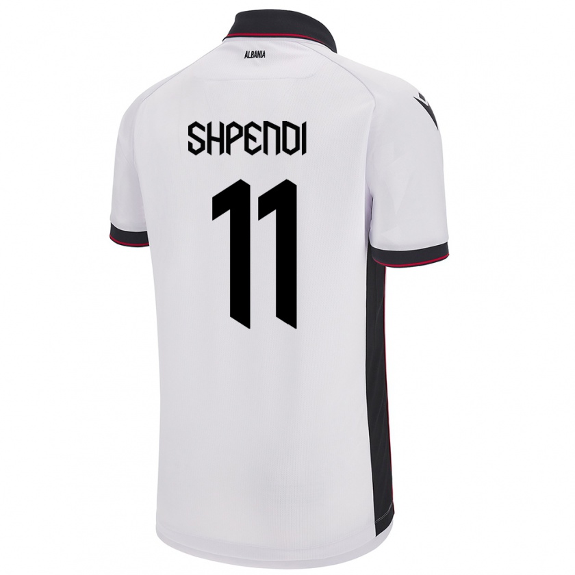 Kandiny Hombre Camiseta Albania Stiven Shpendi #11 Blanco 2ª Equipación 24-26 La Camisa Chile