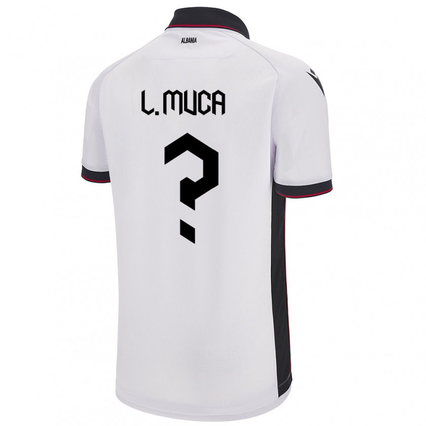 Kandiny Hombre Camiseta Albania Leonard Muca #0 Blanco 2ª Equipación 24-26 La Camisa Chile