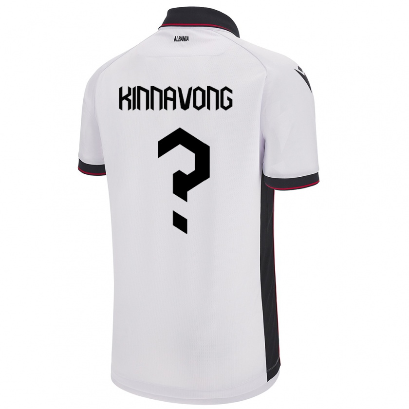 Kandiny Hombre Camiseta Albania Jordan Kinnavong #0 Blanco 2ª Equipación 24-26 La Camisa Chile