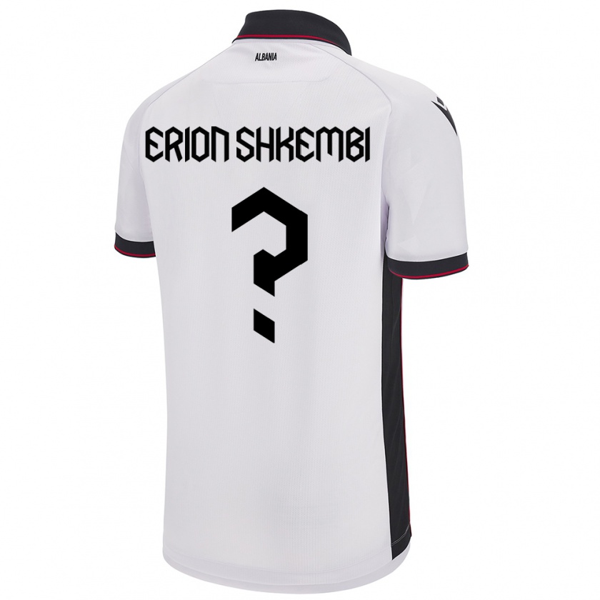 Kandiny Hombre Camiseta Albania Erion Shkembi #0 Blanco 2ª Equipación 24-26 La Camisa Chile