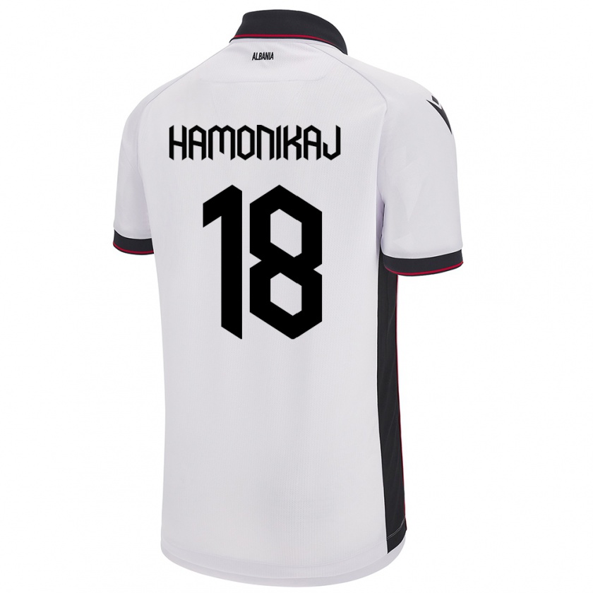 Kandiny Hombre Camiseta Albania Klea Hamonikaj #18 Blanco 2ª Equipación 24-26 La Camisa Chile