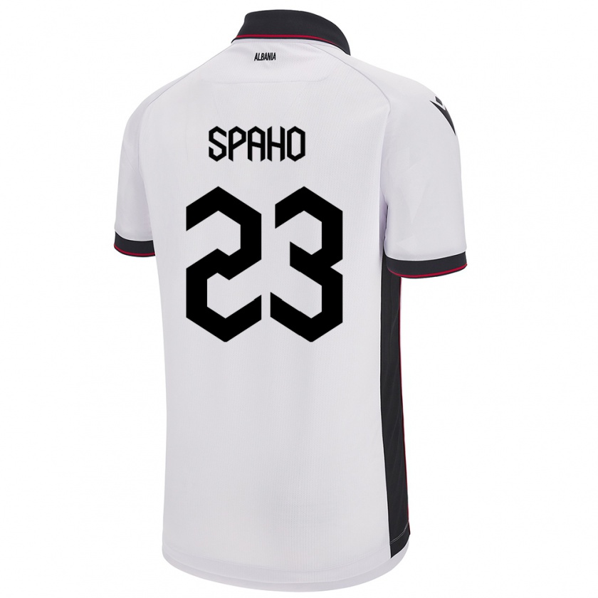 Kandiny Hombre Camiseta Albania Klesjana Spaho #23 Blanco 2ª Equipación 24-26 La Camisa Chile