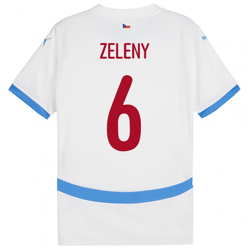 Kandiny Hombre Camiseta Chequia Jaroslav Zelený #6 Blanco 2ª Equipación 24-26 La Camisa Chile