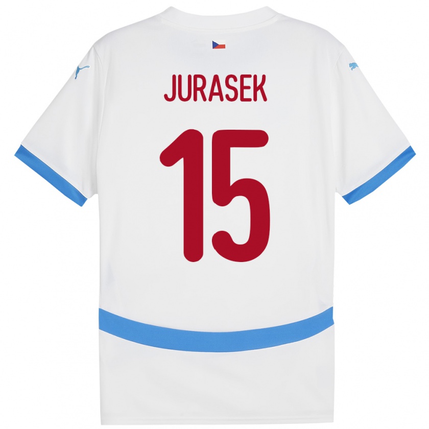 Kandiny Hombre Camiseta Chequia David Jurásek #15 Blanco 2ª Equipación 24-26 La Camisa Chile