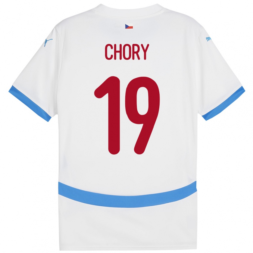 Kandiny Hombre Camiseta Chequia Tomas Chory #19 Blanco 2ª Equipación 24-26 La Camisa Chile