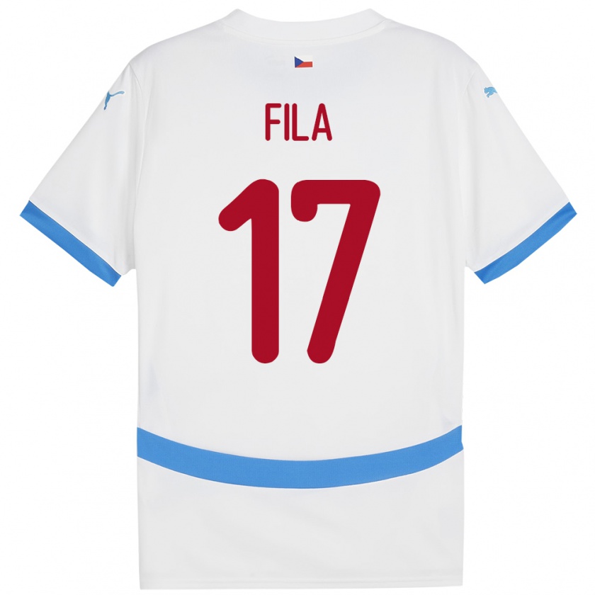 Kandiny Hombre Camiseta Chequia Lukas Fila #17 Blanco 2ª Equipación 24-26 La Camisa Chile