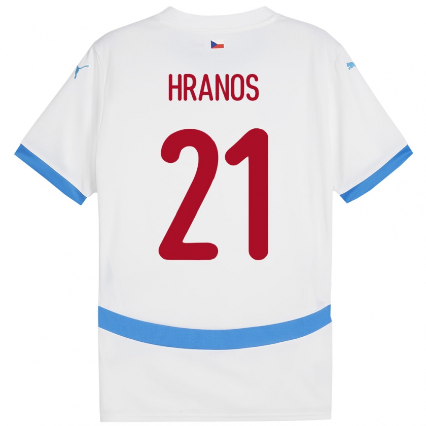 Kandiny Hombre Camiseta Chequia Vojtech Hranos #21 Blanco 2ª Equipación 24-26 La Camisa Chile